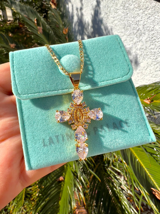 Virgin Mary Cross Necklace (L)