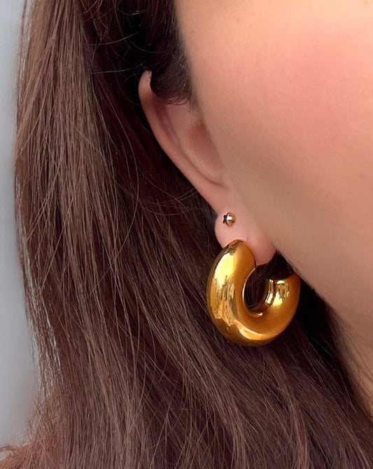 Medium Gold Chunky Hoops