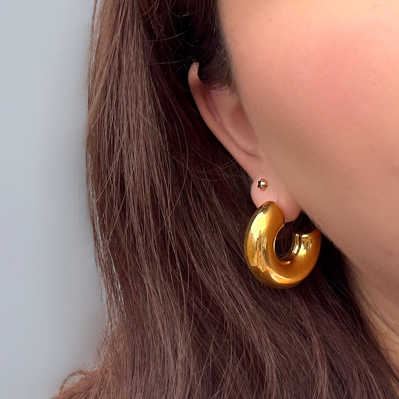 Medium Gold Chunky Hoops