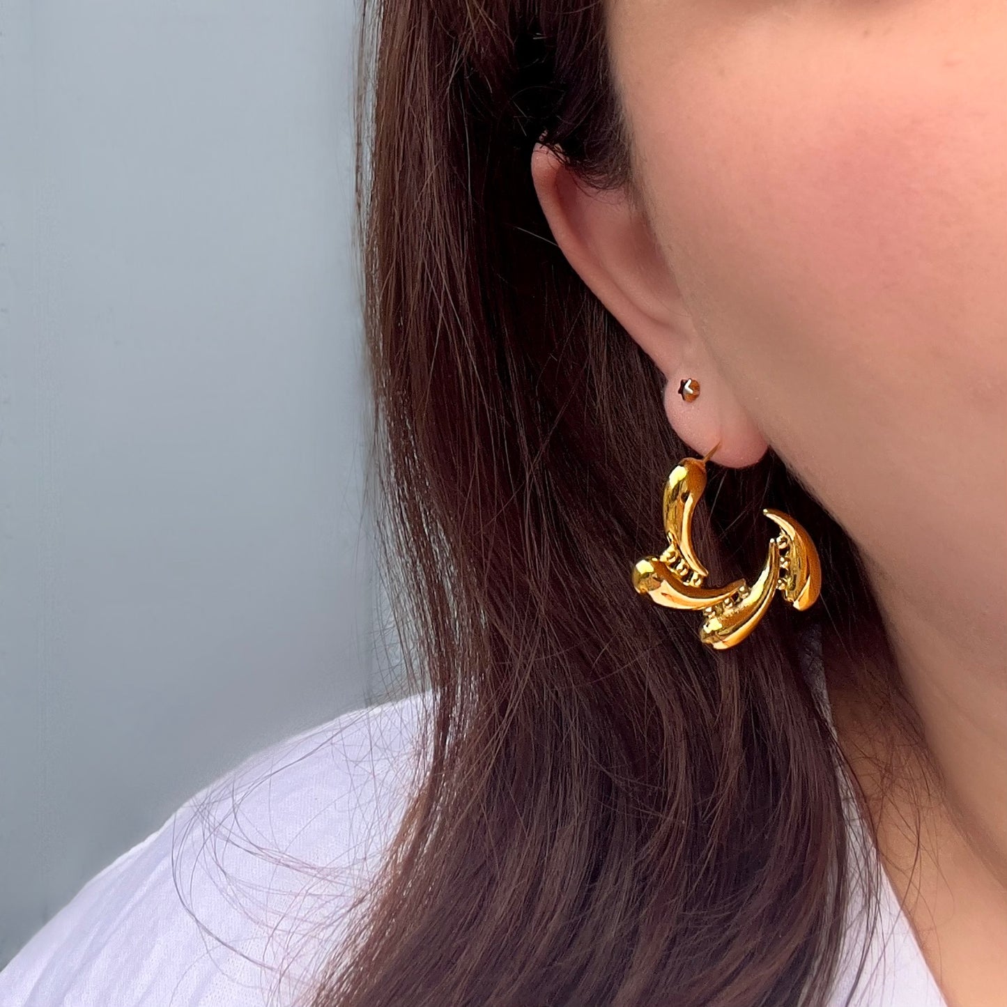 Gold Teardrop Hoops