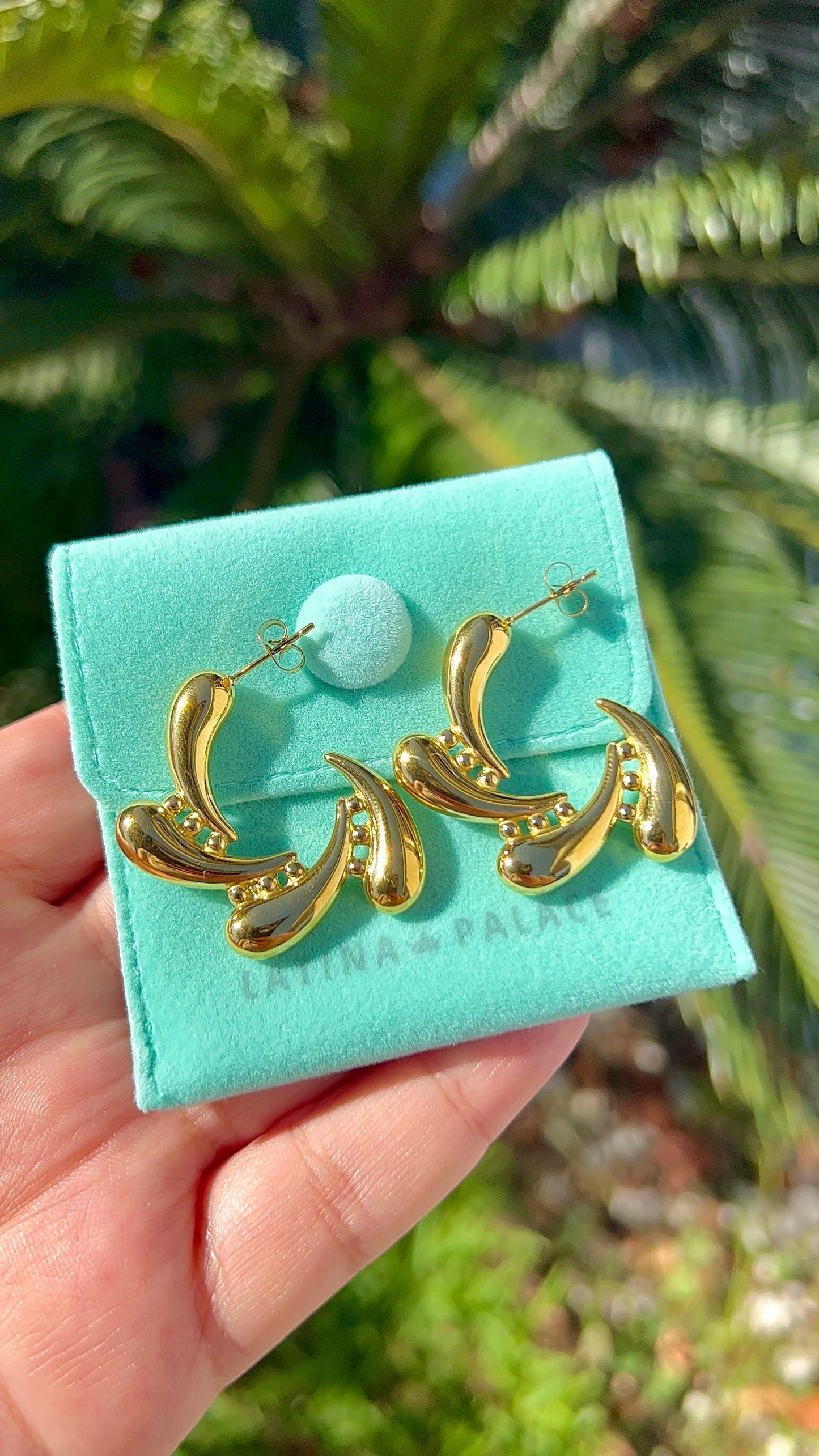 Gold Teardrop Hoops