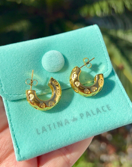 Small Gold Heart Hoops