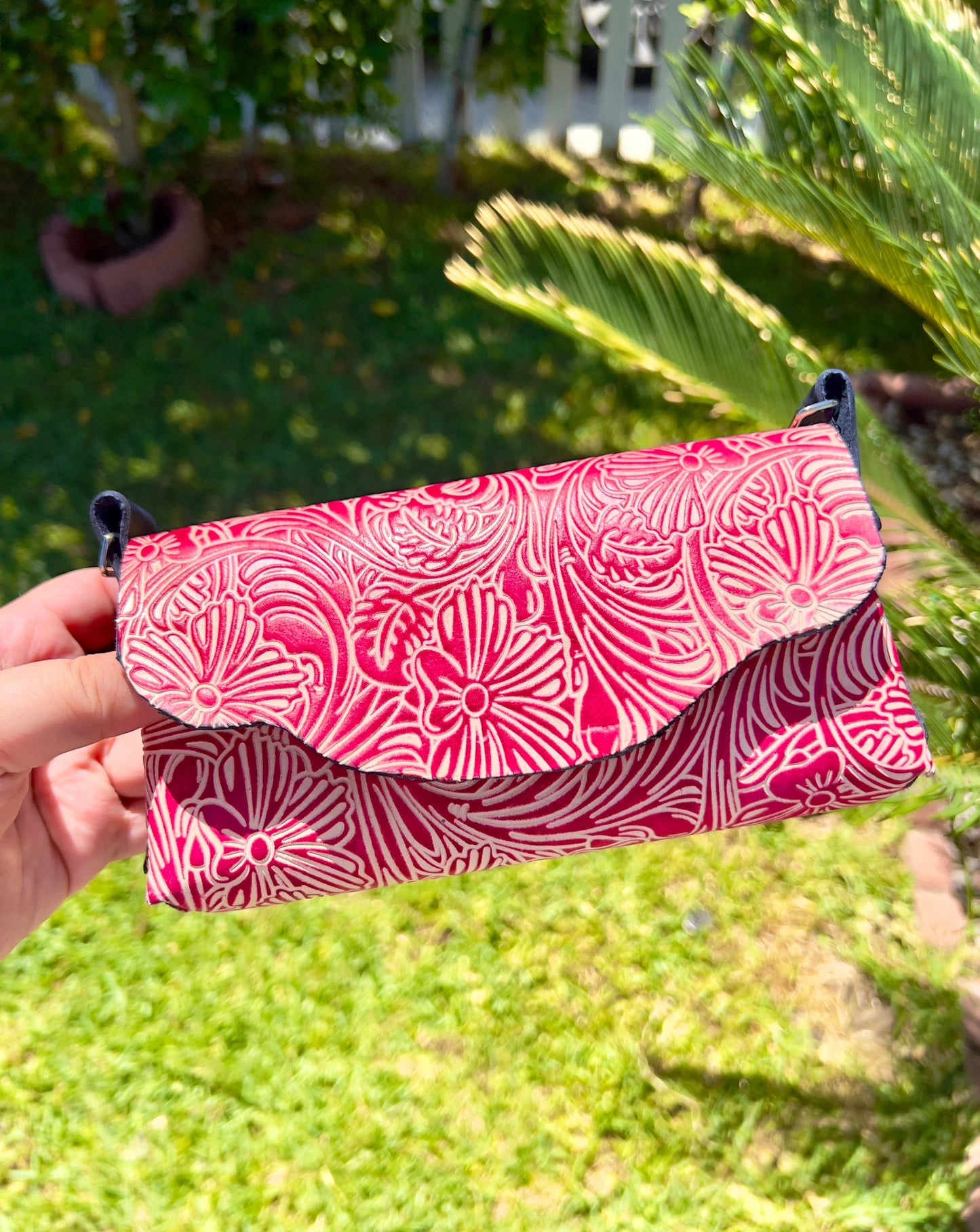 Tooled Leather Wallet Purse