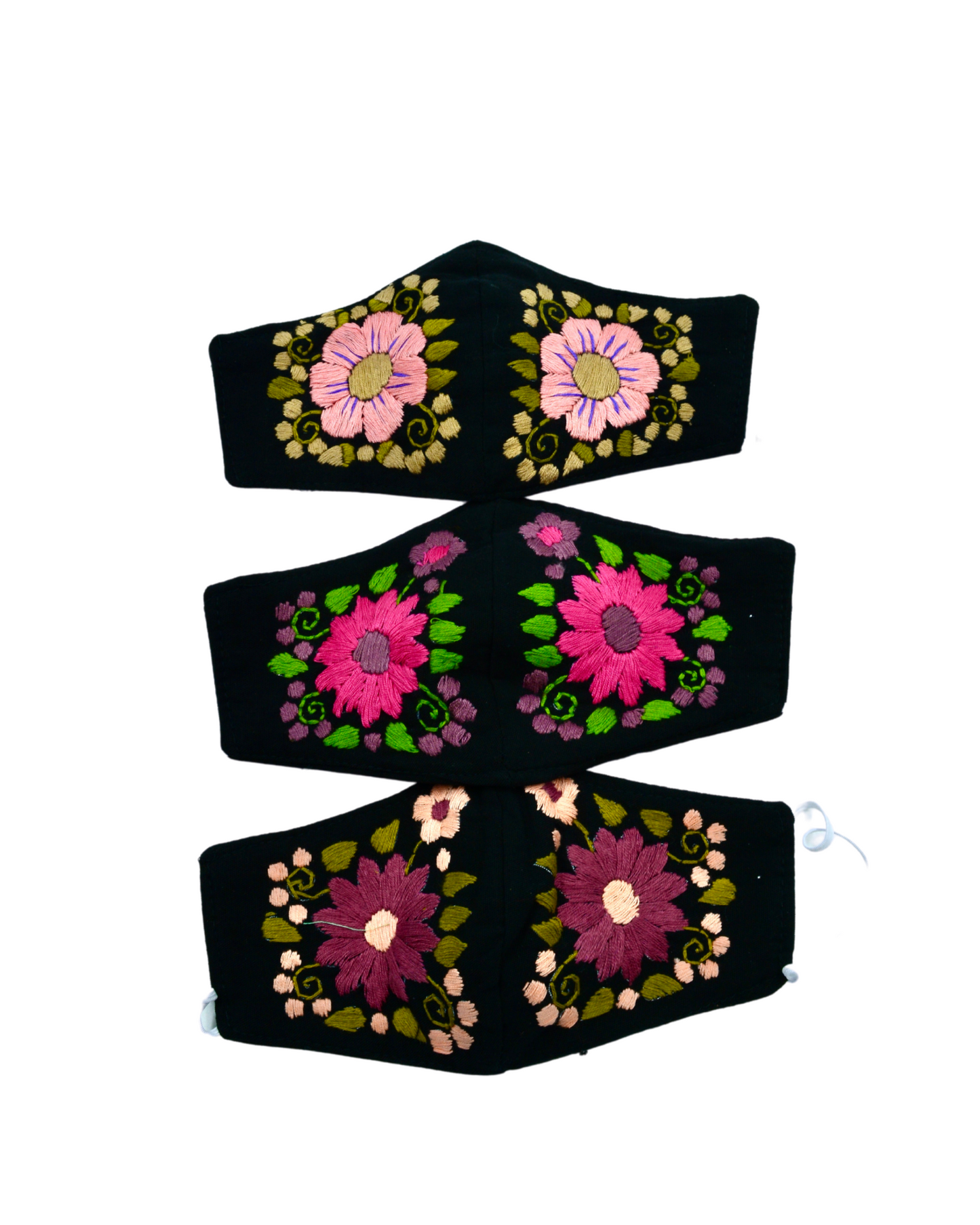 BLACK/PINK FLOWER MASK - Latina Palace