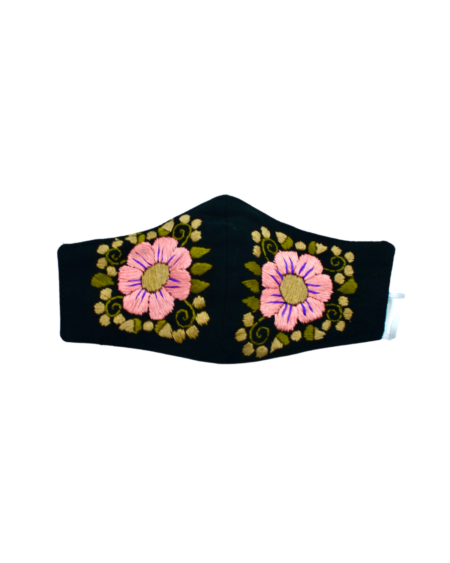BLACK/PINK FLOWER MASK - Latina Palace
