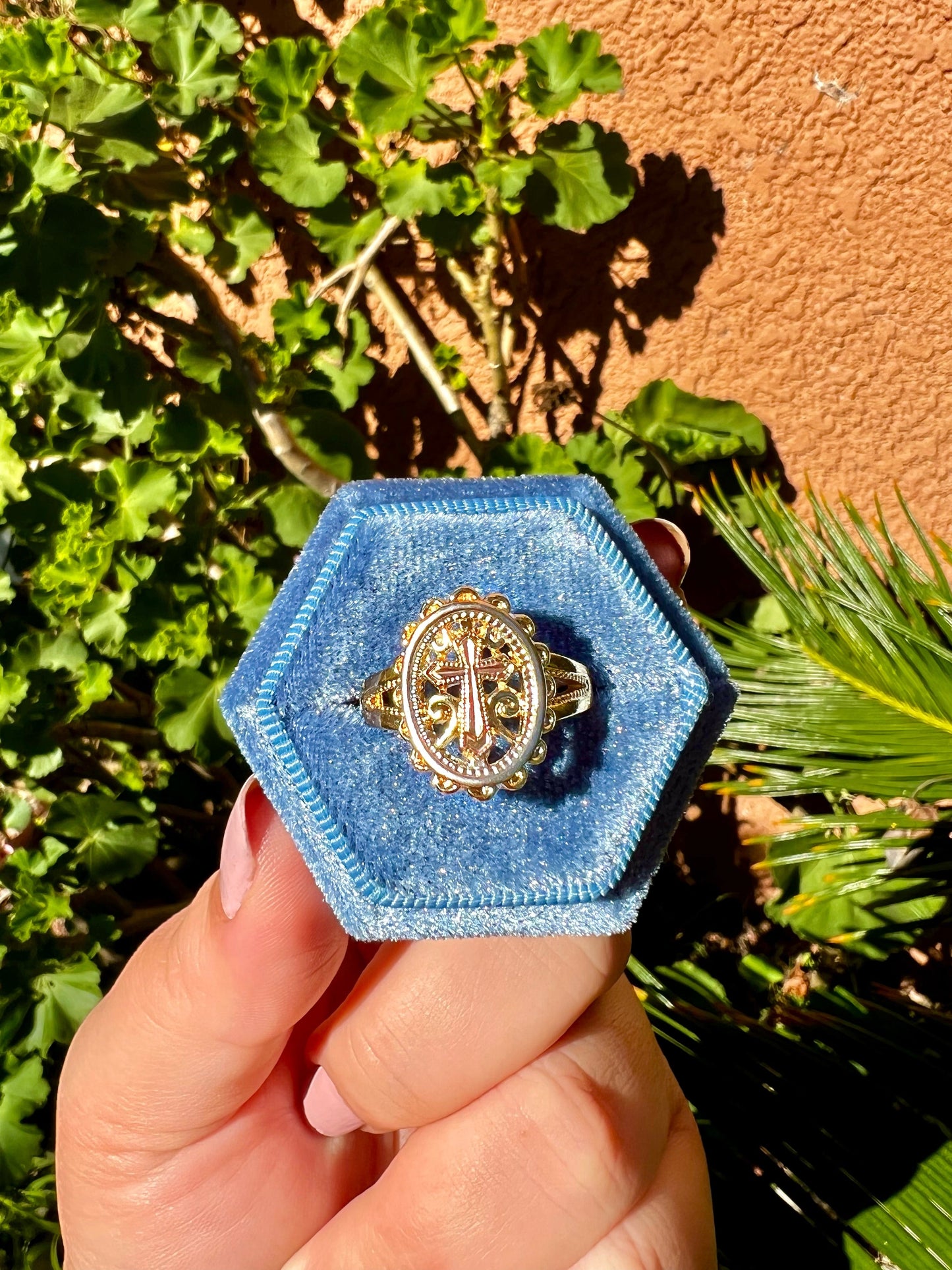 Tricolor Cross Ring