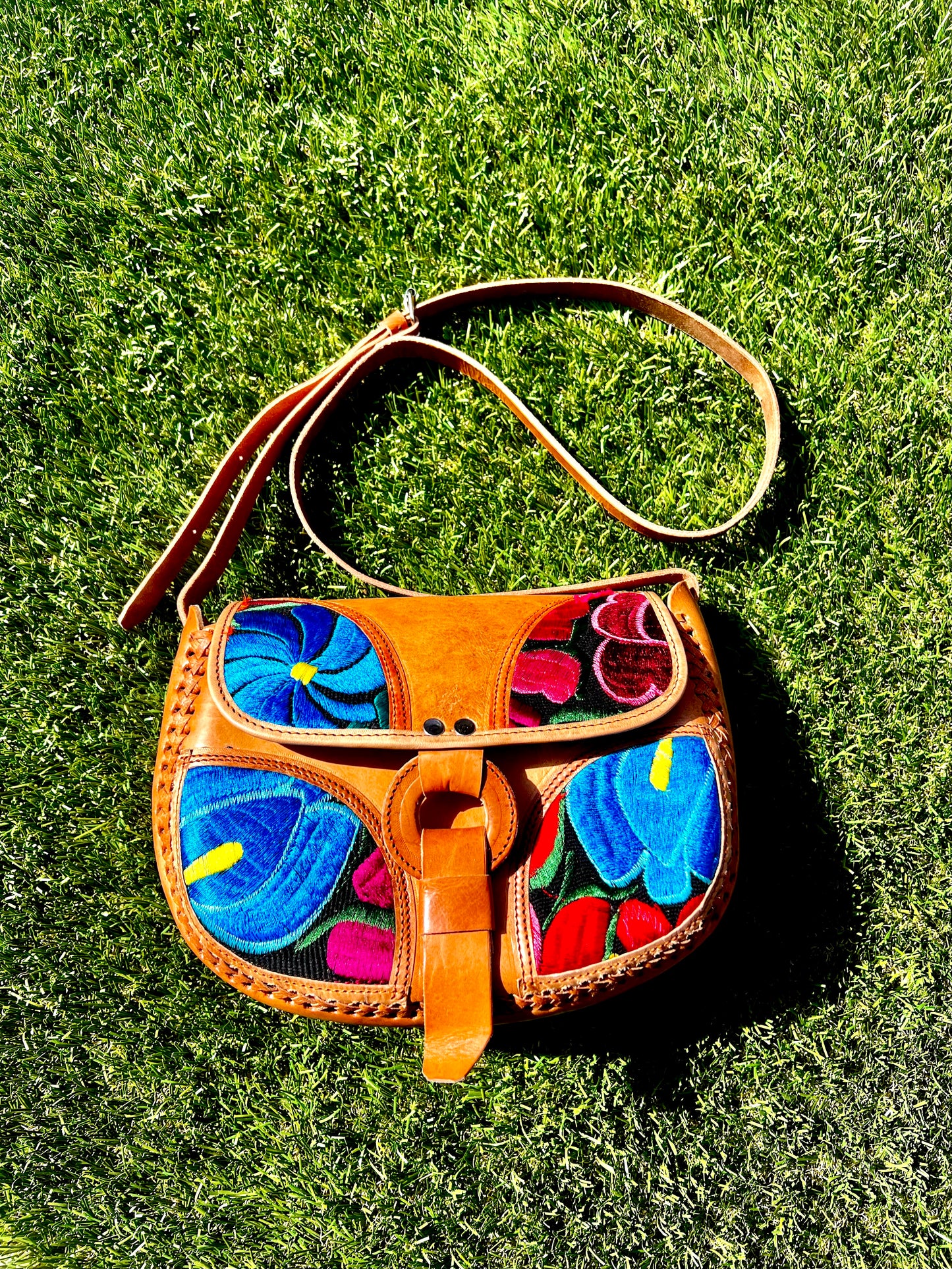Leather Embroidered Purse
