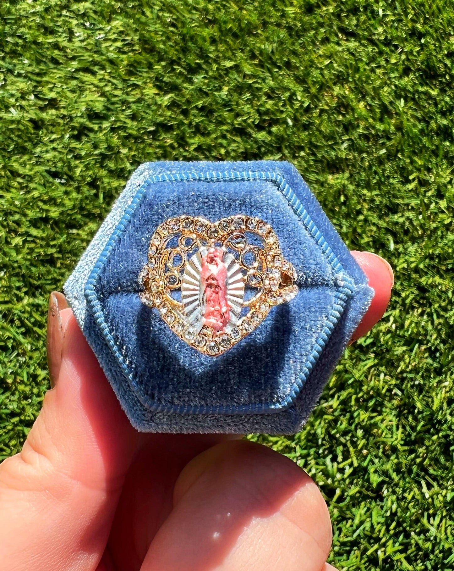 Virgencita Diamante Heart