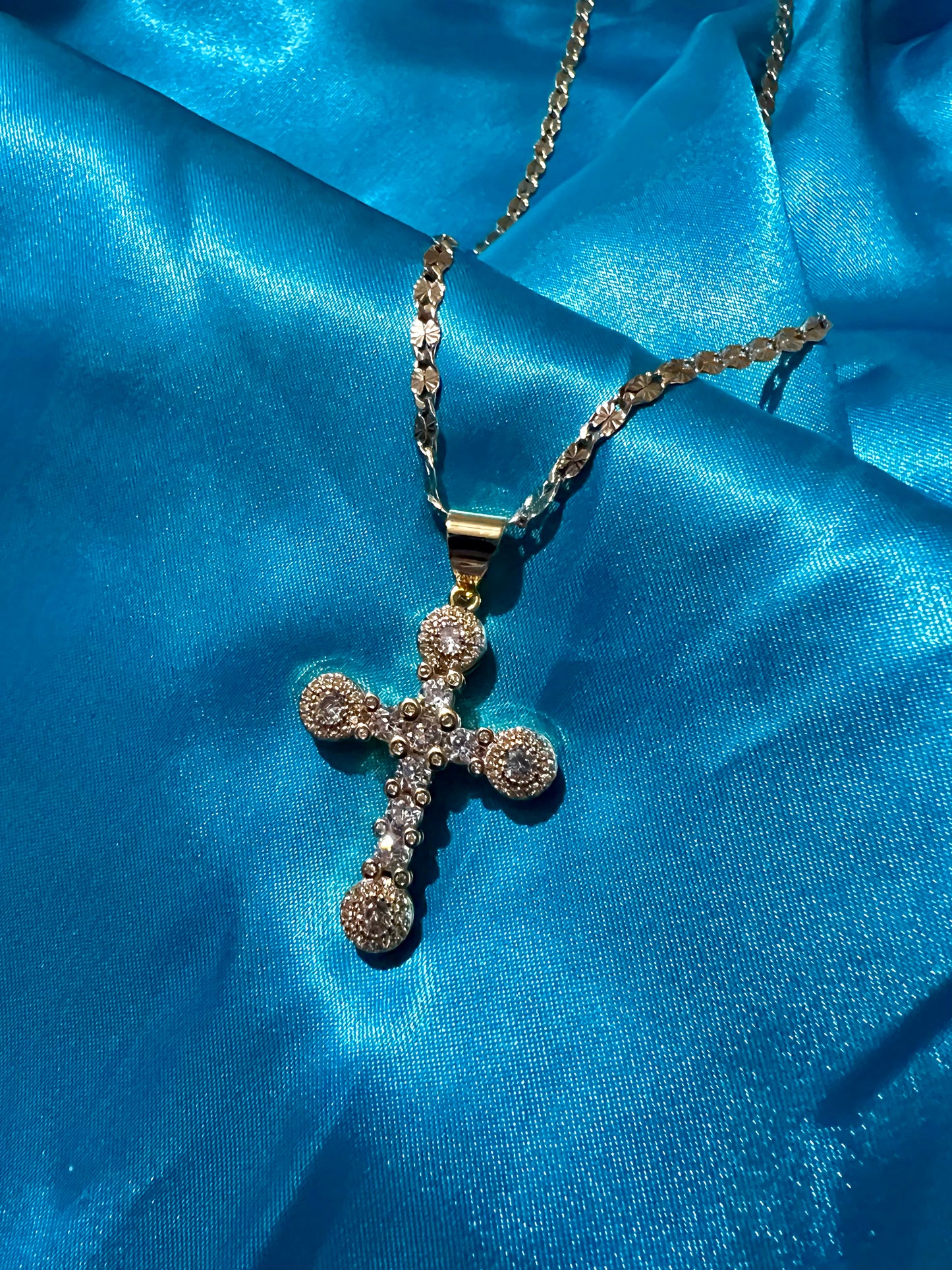 4 Diamond Cross Necklace