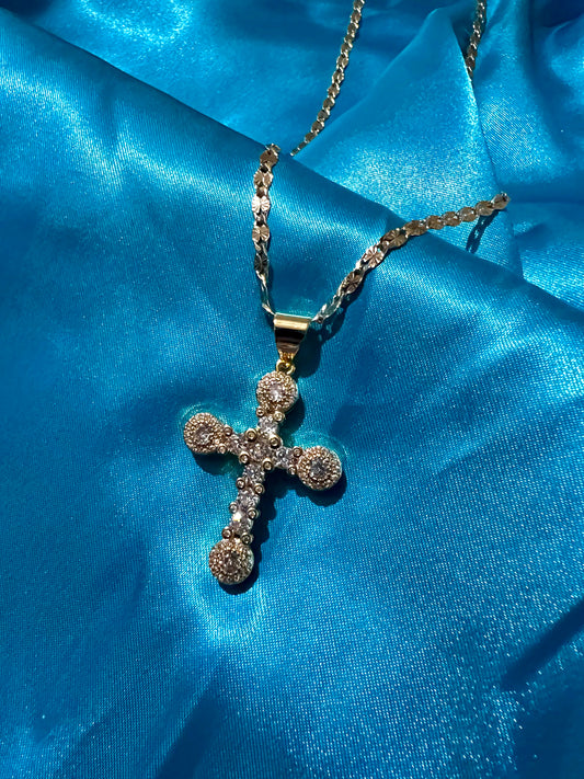 4 Diamond Cross Necklace