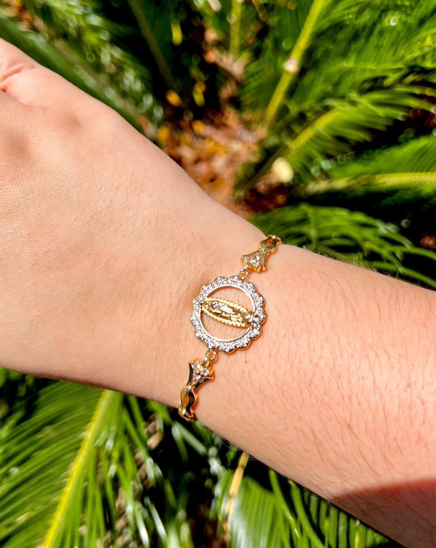 Diamond Virgin Mary Bracelet