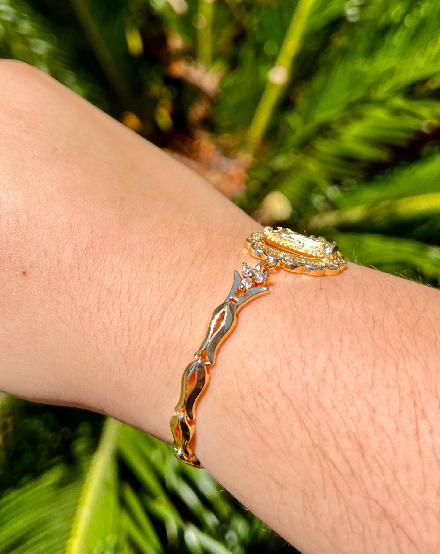 Diamond Virgin Mary Bracelet