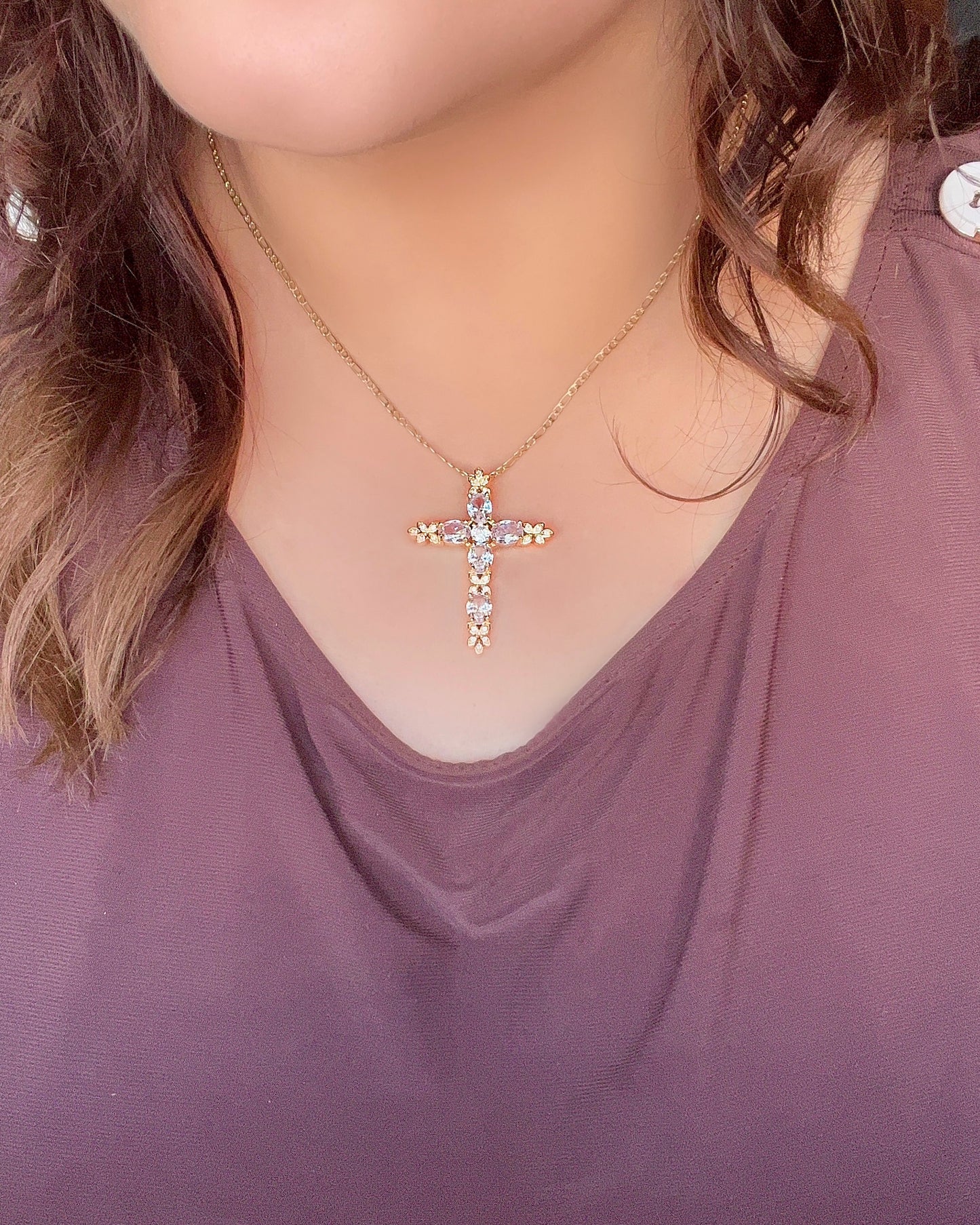 Flor Cross Necklace