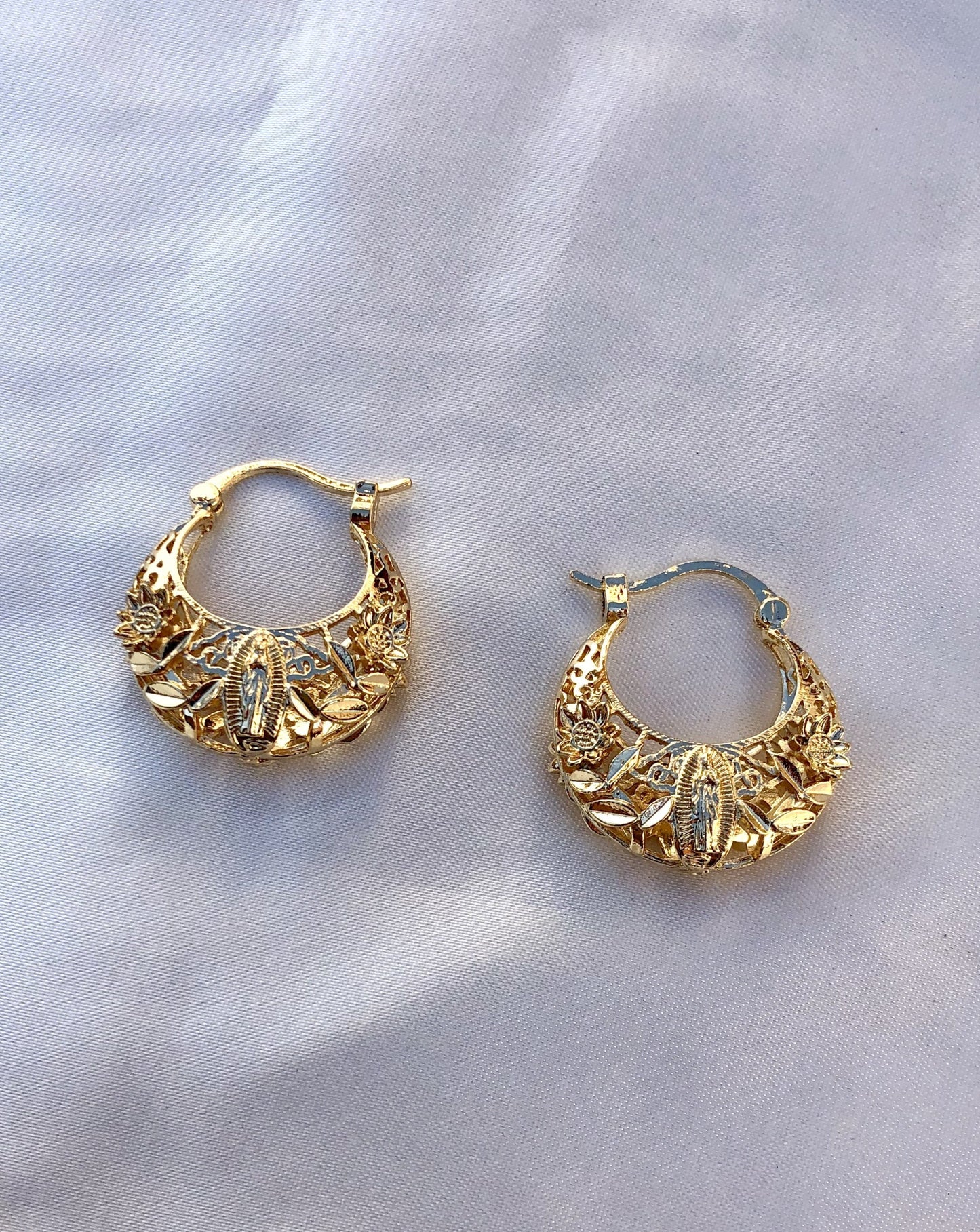 Gold Virgencita Hoops - Latina Palace