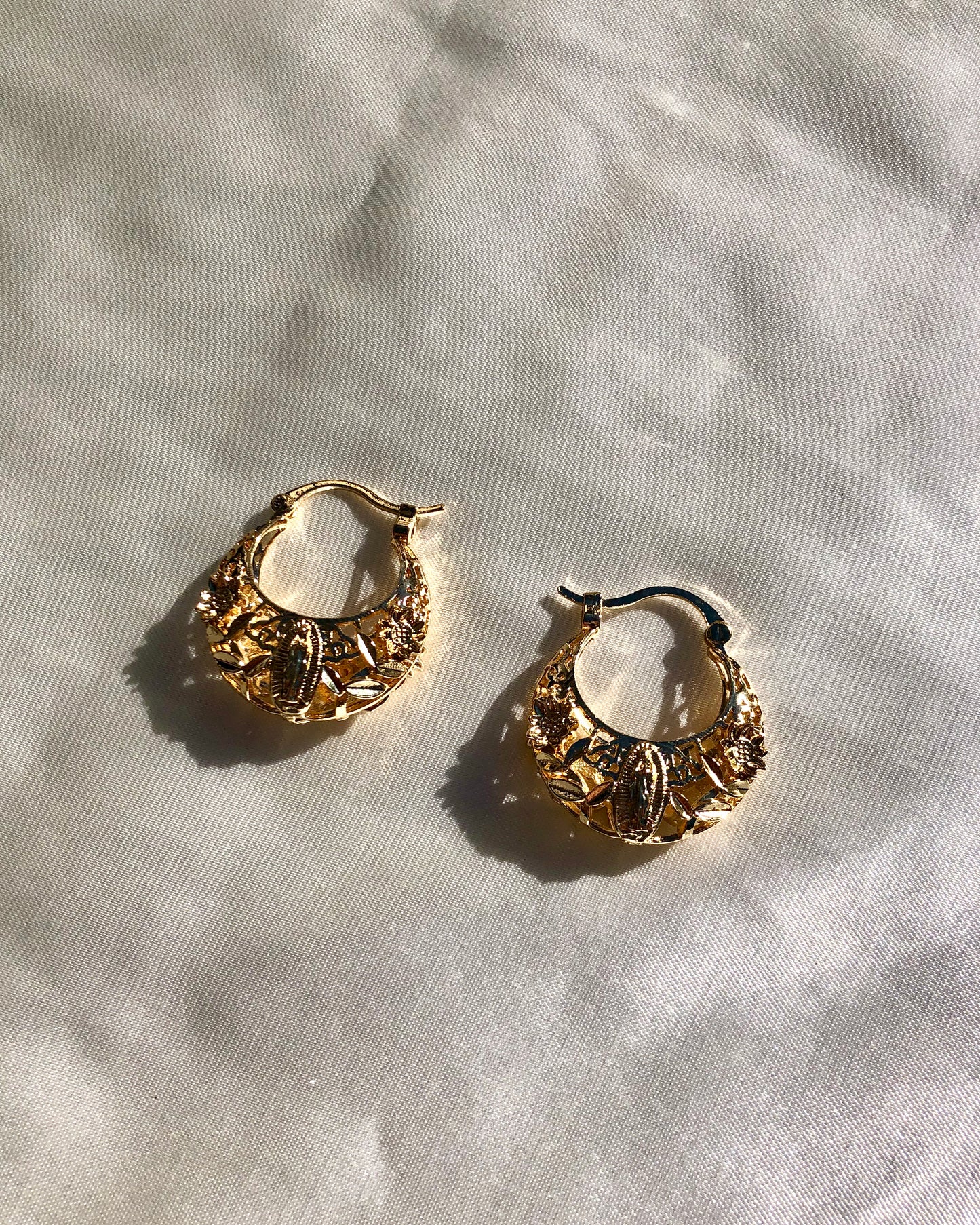 Gold Virgencita Hoops - Latina Palace