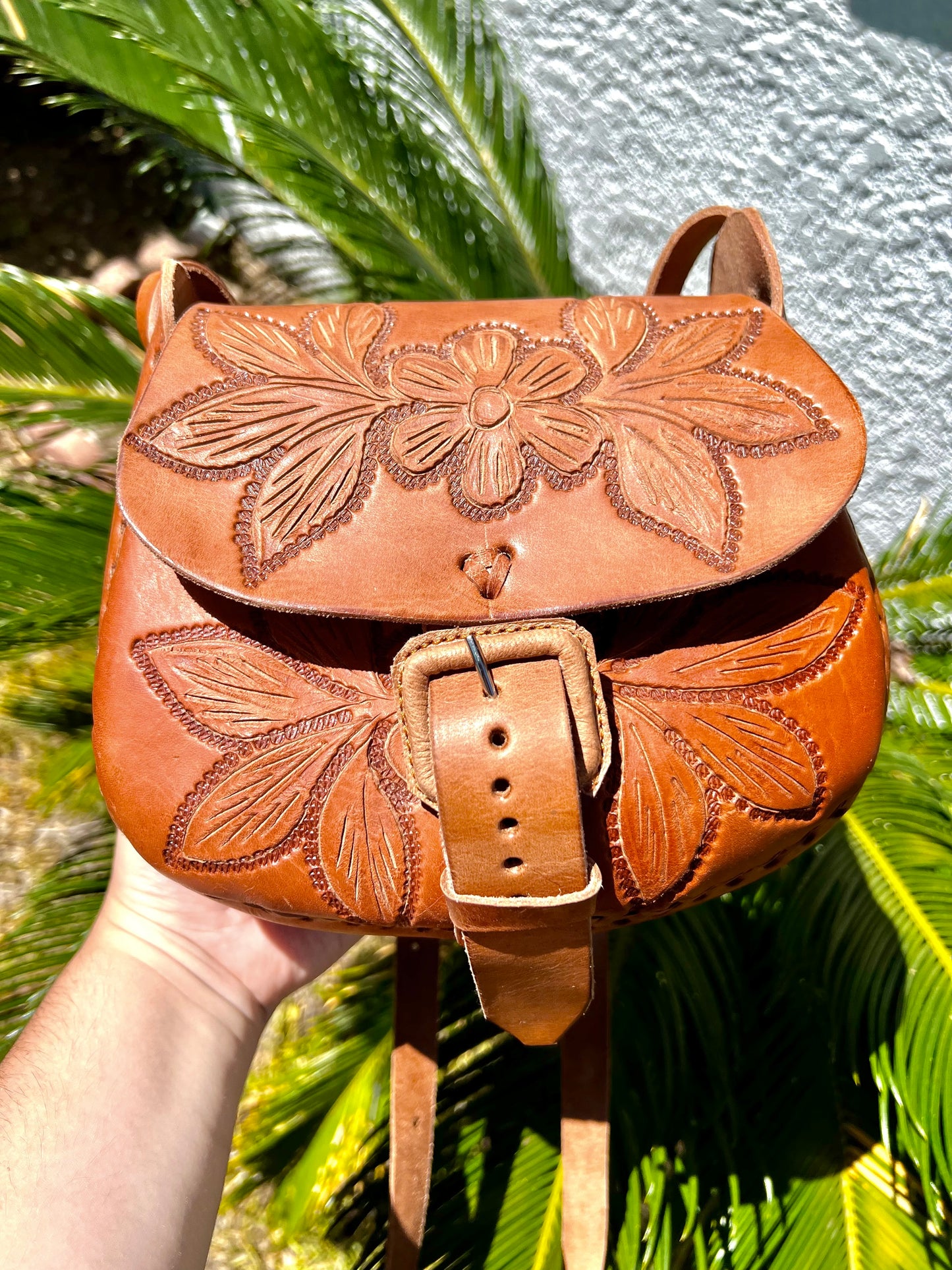 Duo-Flor Leather bag