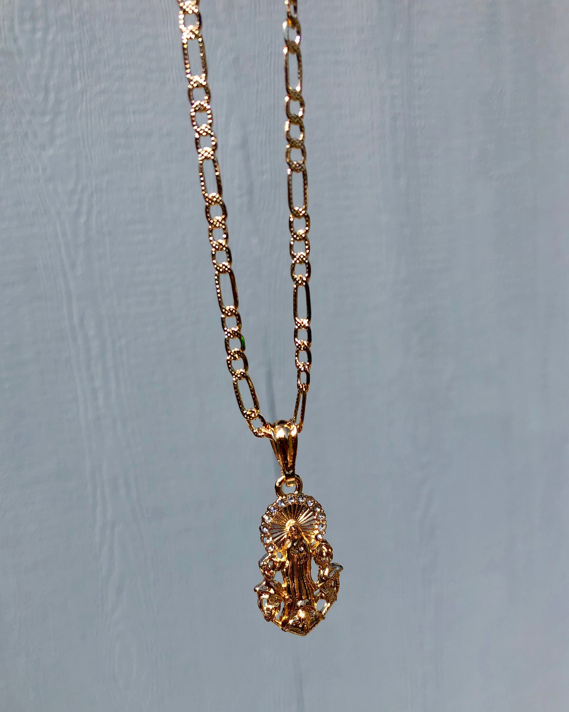 Gold Virgencita Necklace - Latina Palace
