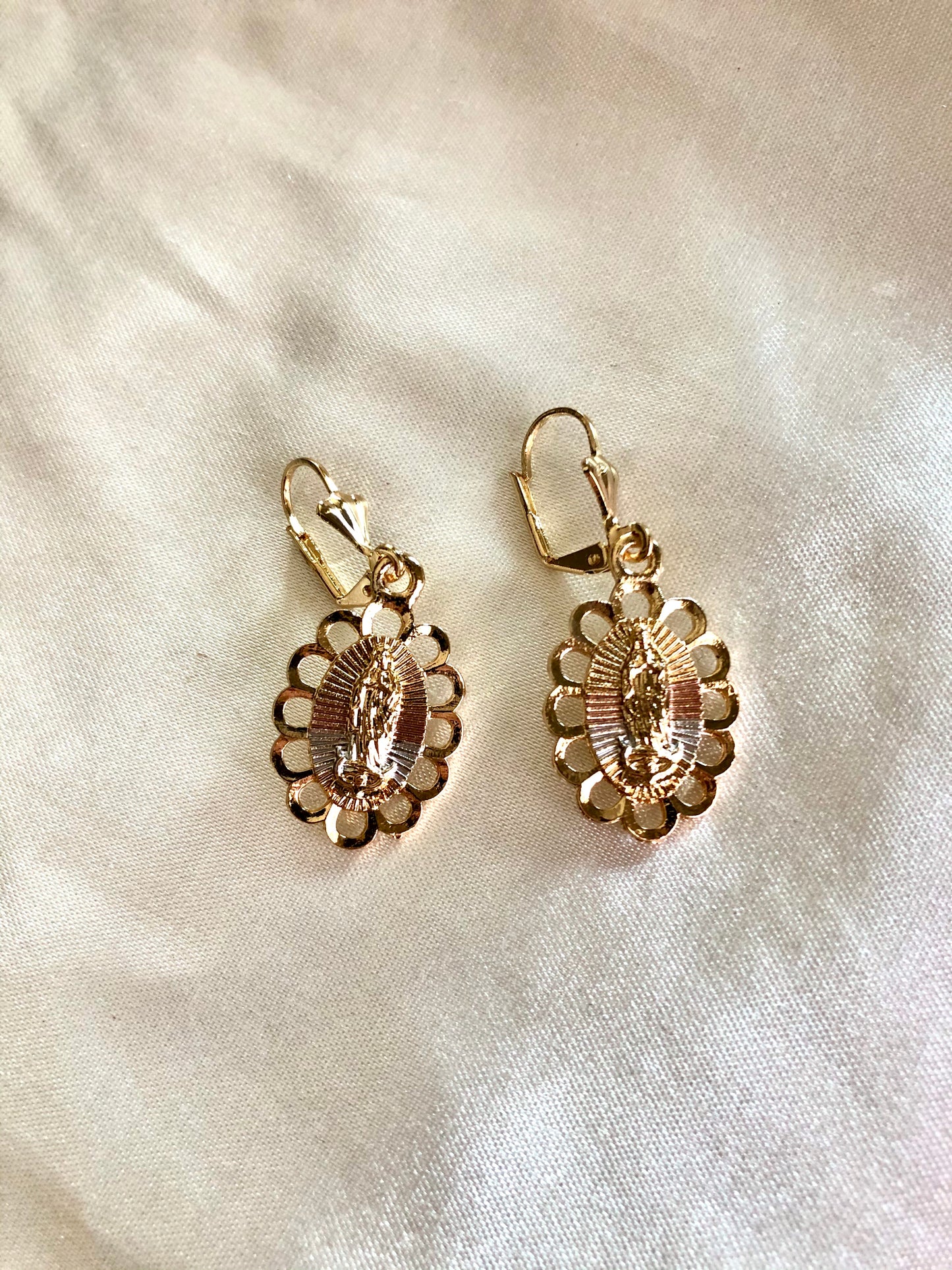 Flower Virgin Mary Earrings - Latina Palace