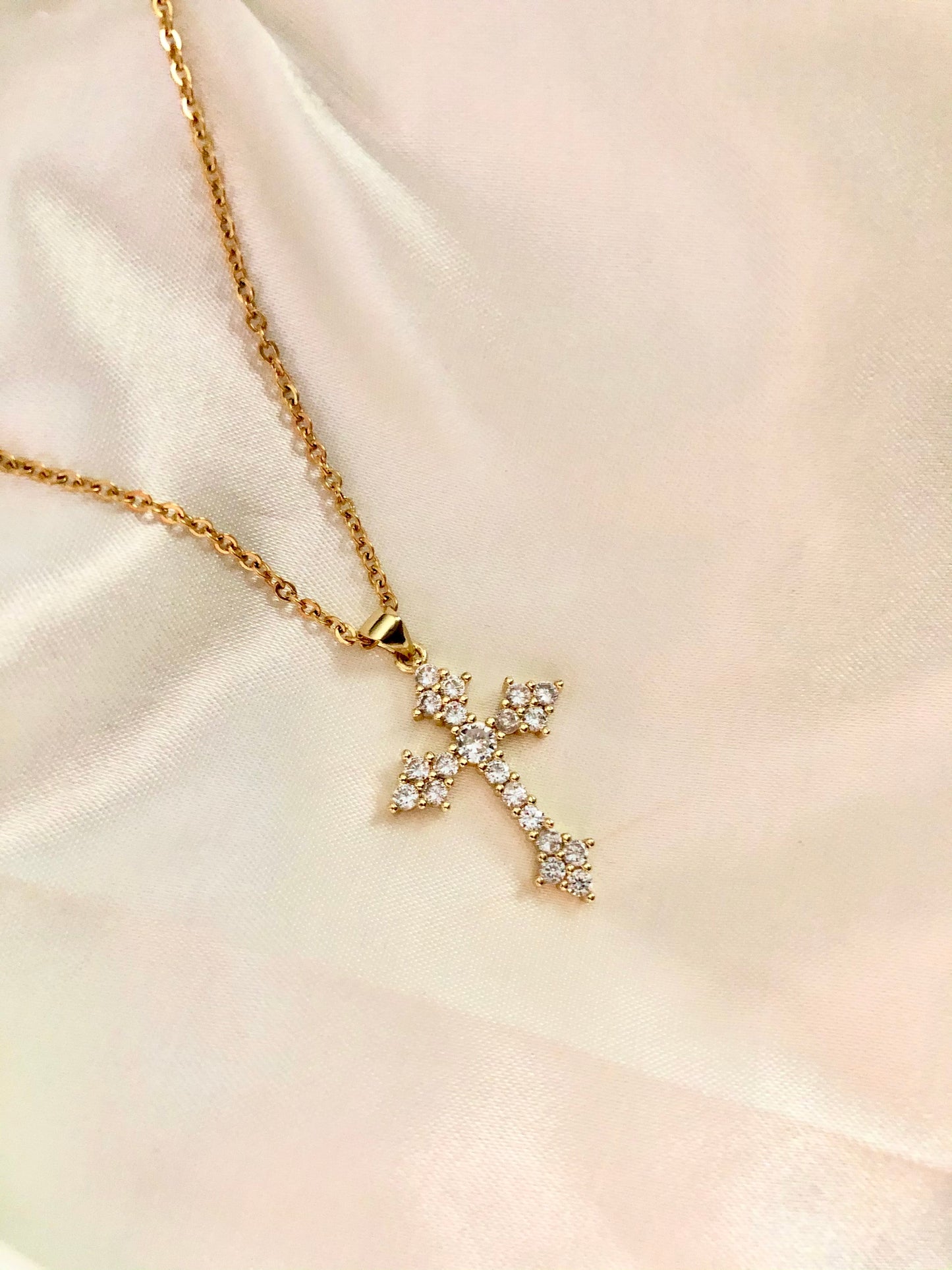 CZ Cross Necklace - Latina Palace