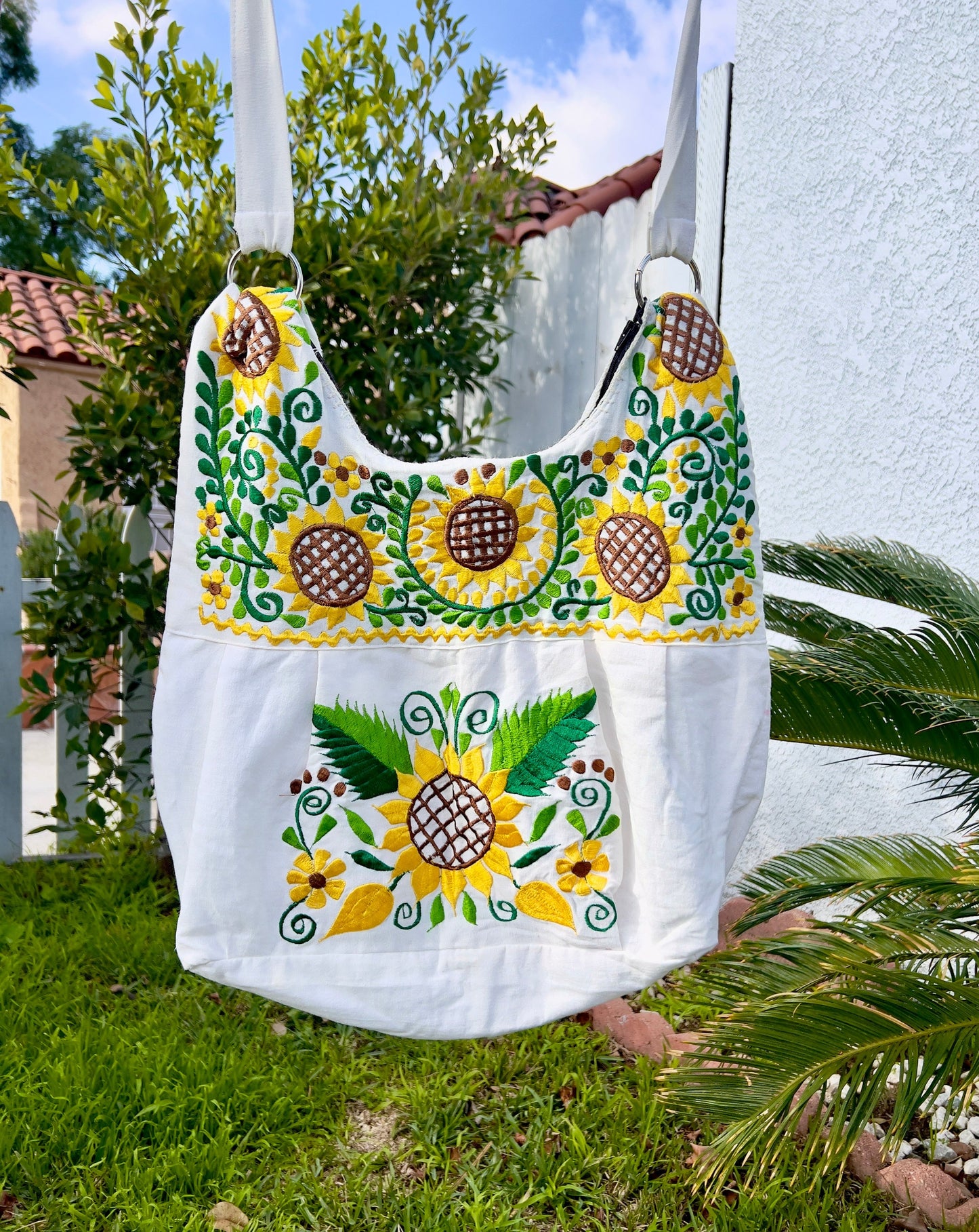 Embroidered Sunflower Morral (MULTIPLE COLORS)
