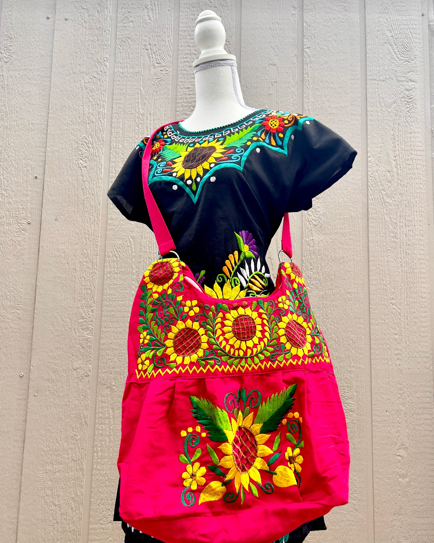 Embroidered Sunflower Morral (MULTIPLE COLORS)