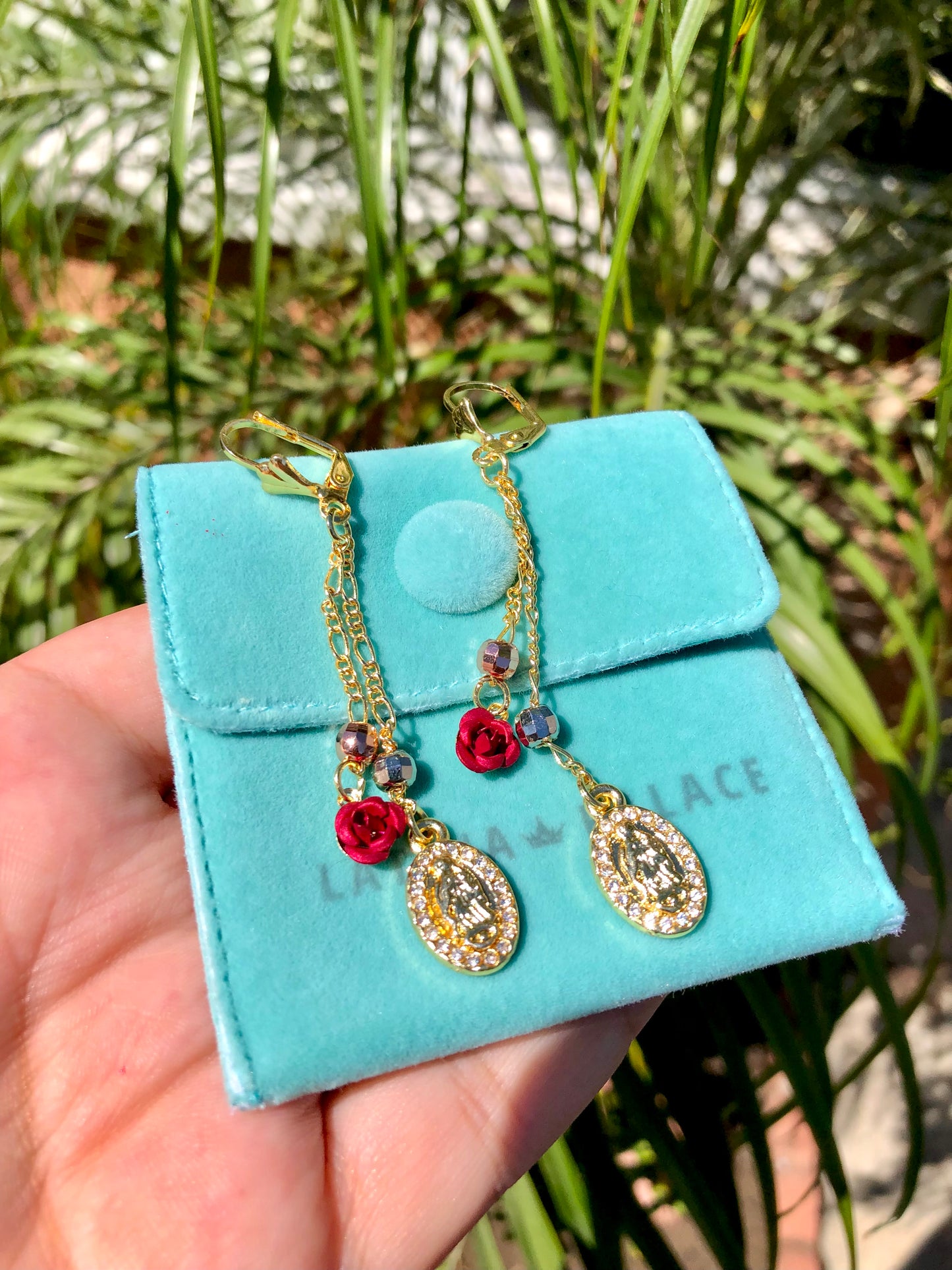 Red Rose Virgencita Earrings