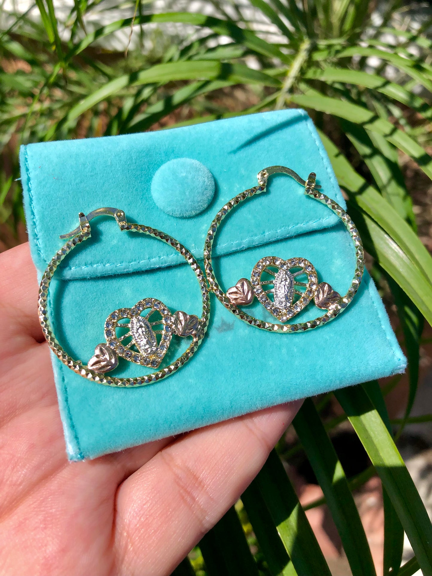 Virgencita Heart Hoops