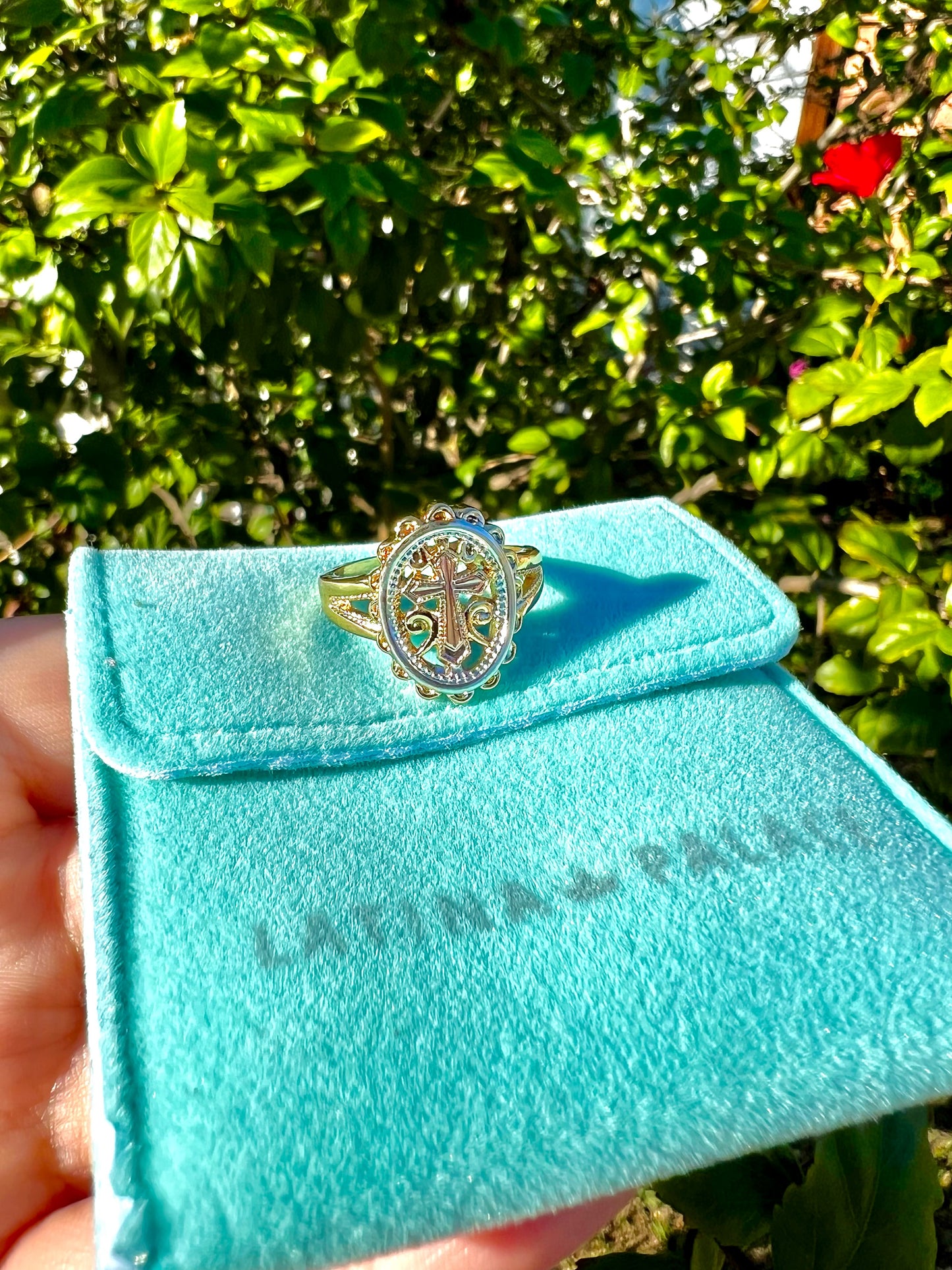 Tricolor Cross Ring
