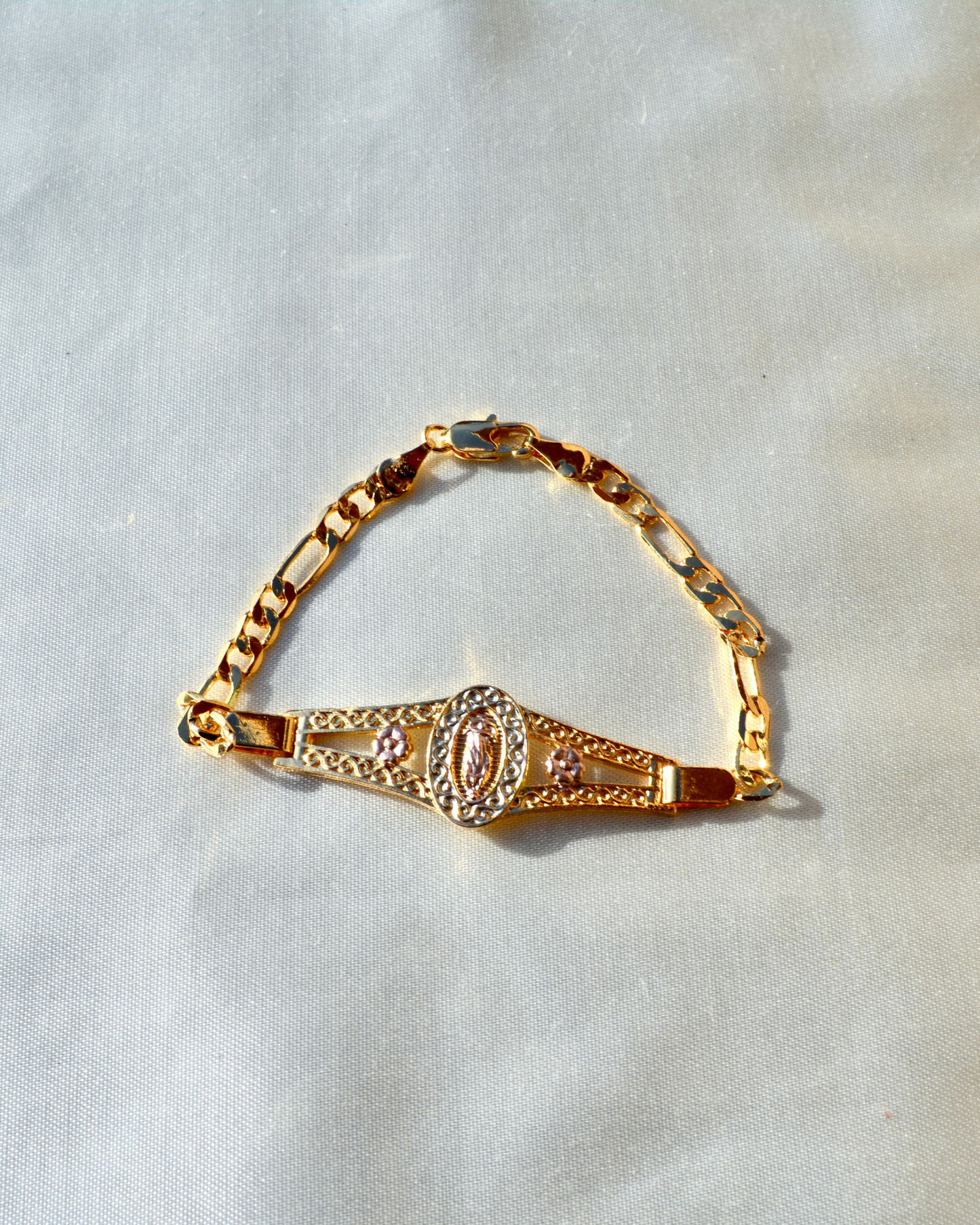 Rose Gold Virgin Mary Bracelet - Latina Palace