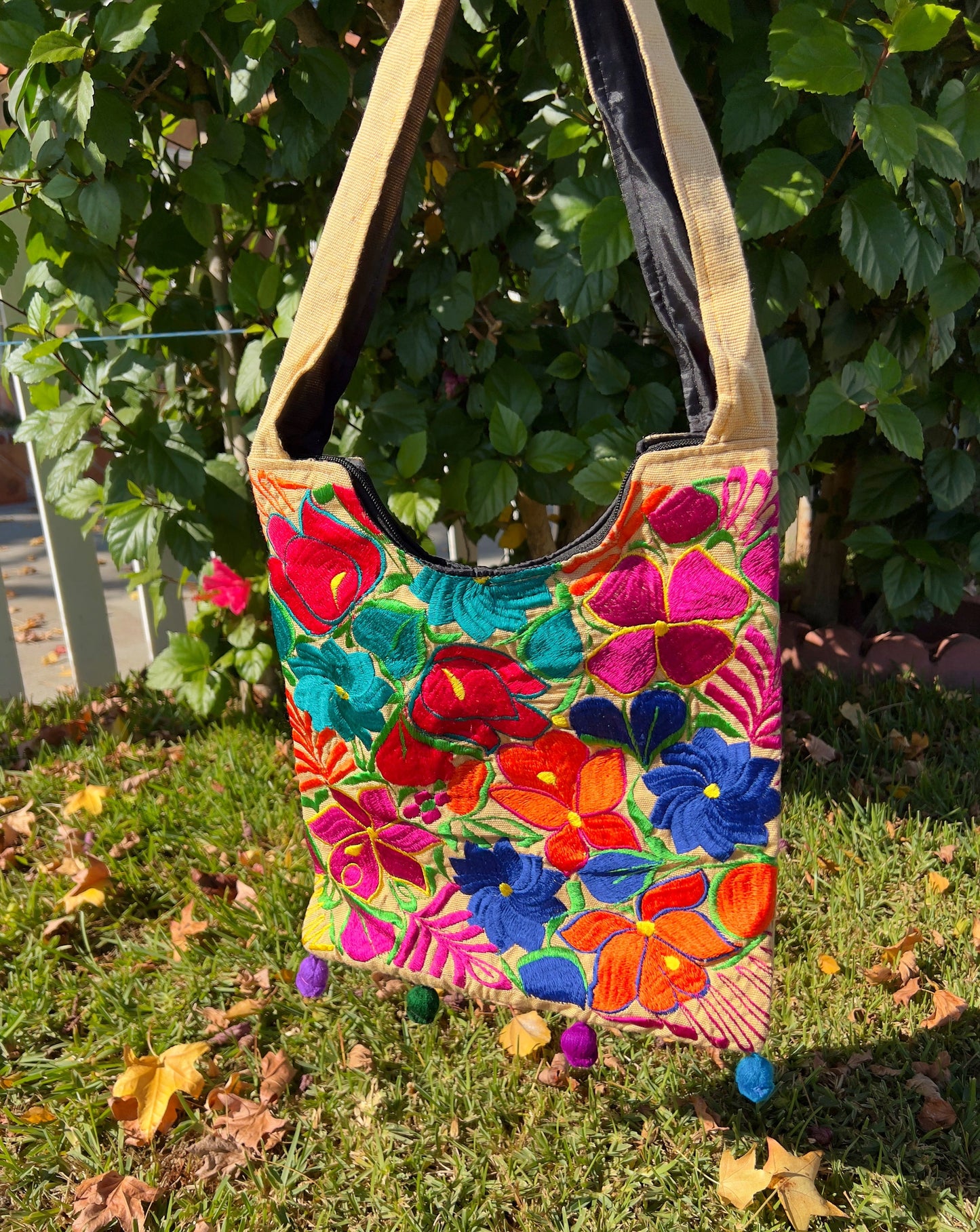Embroidered Floral Crossbody