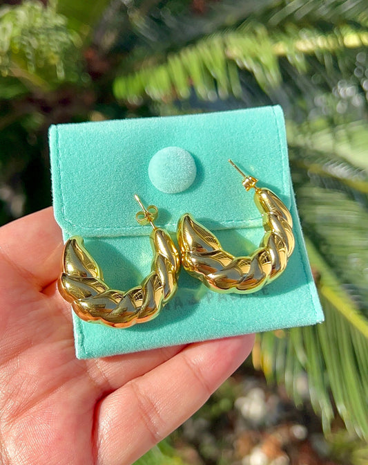 Gold Spiral Hoops