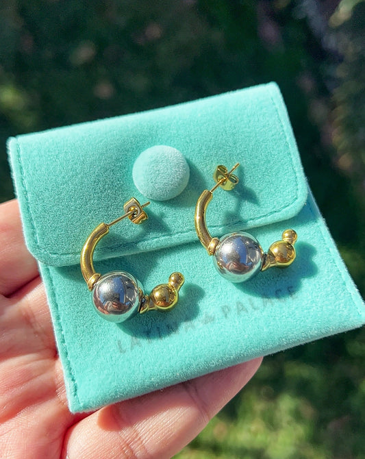 Duo Color Bead Hoops