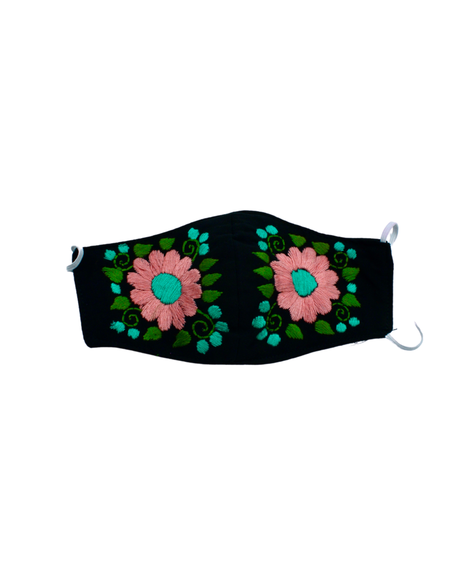 BLACK/PINK FLOWER MASK - Latina Palace