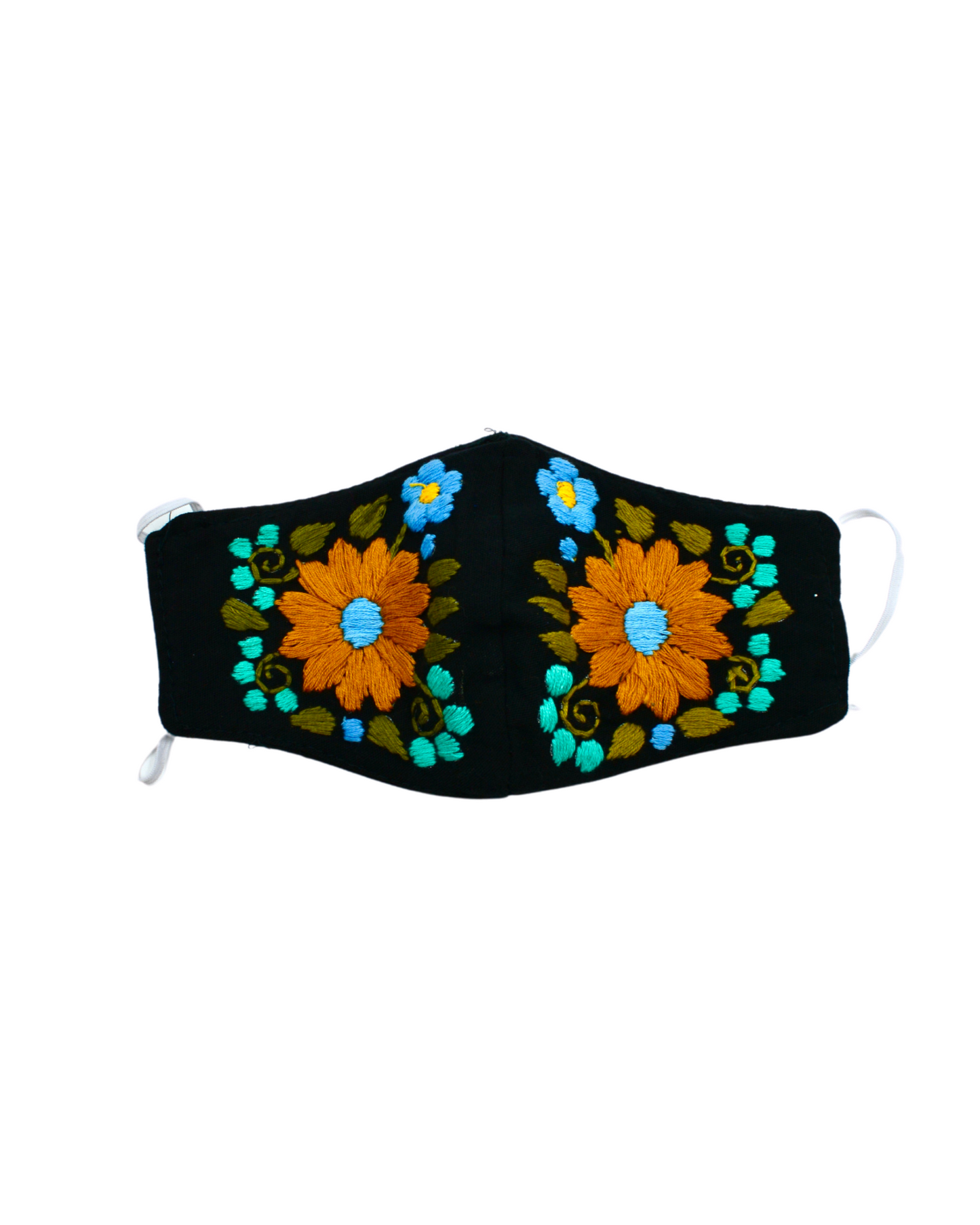 BLACK/YELLOW FLOWER MASK - Latina Palace