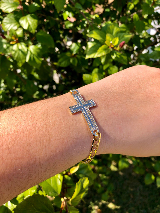 Gold Cross Bracelet - Latina Palace