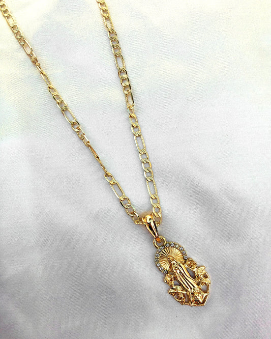 Gold Virgencita Necklace - Latina Palace