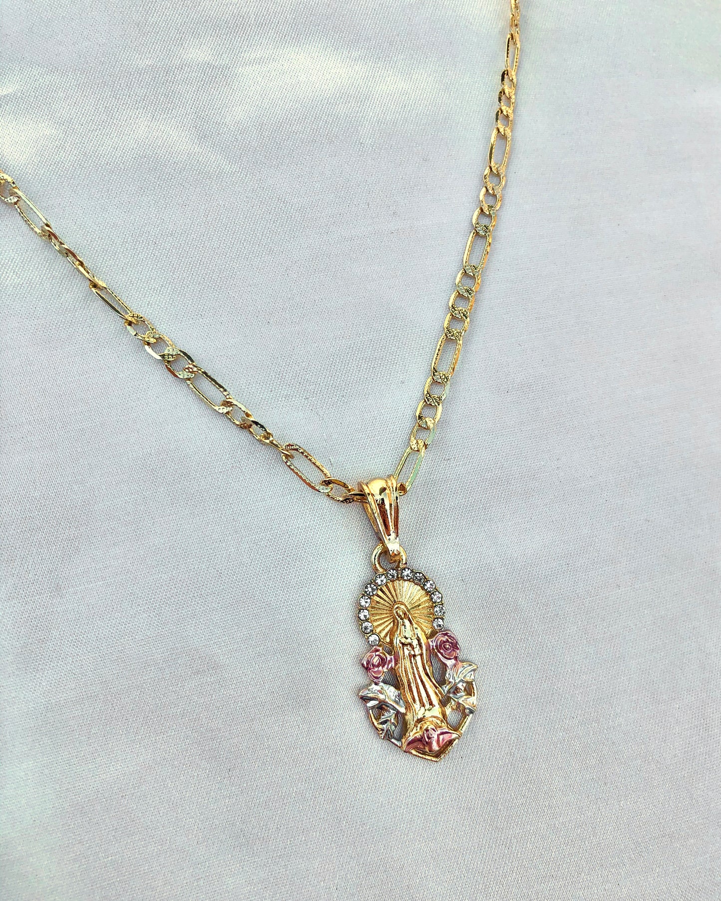 Rose Gold Virgencita Necklace - Latina Palace