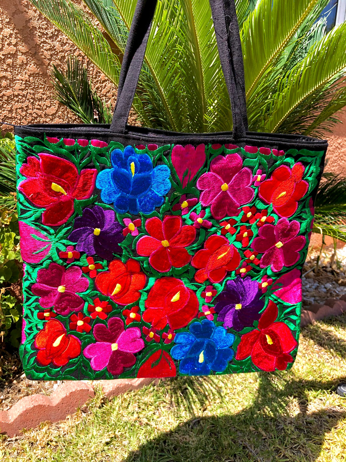 Embroidered Flores Tote