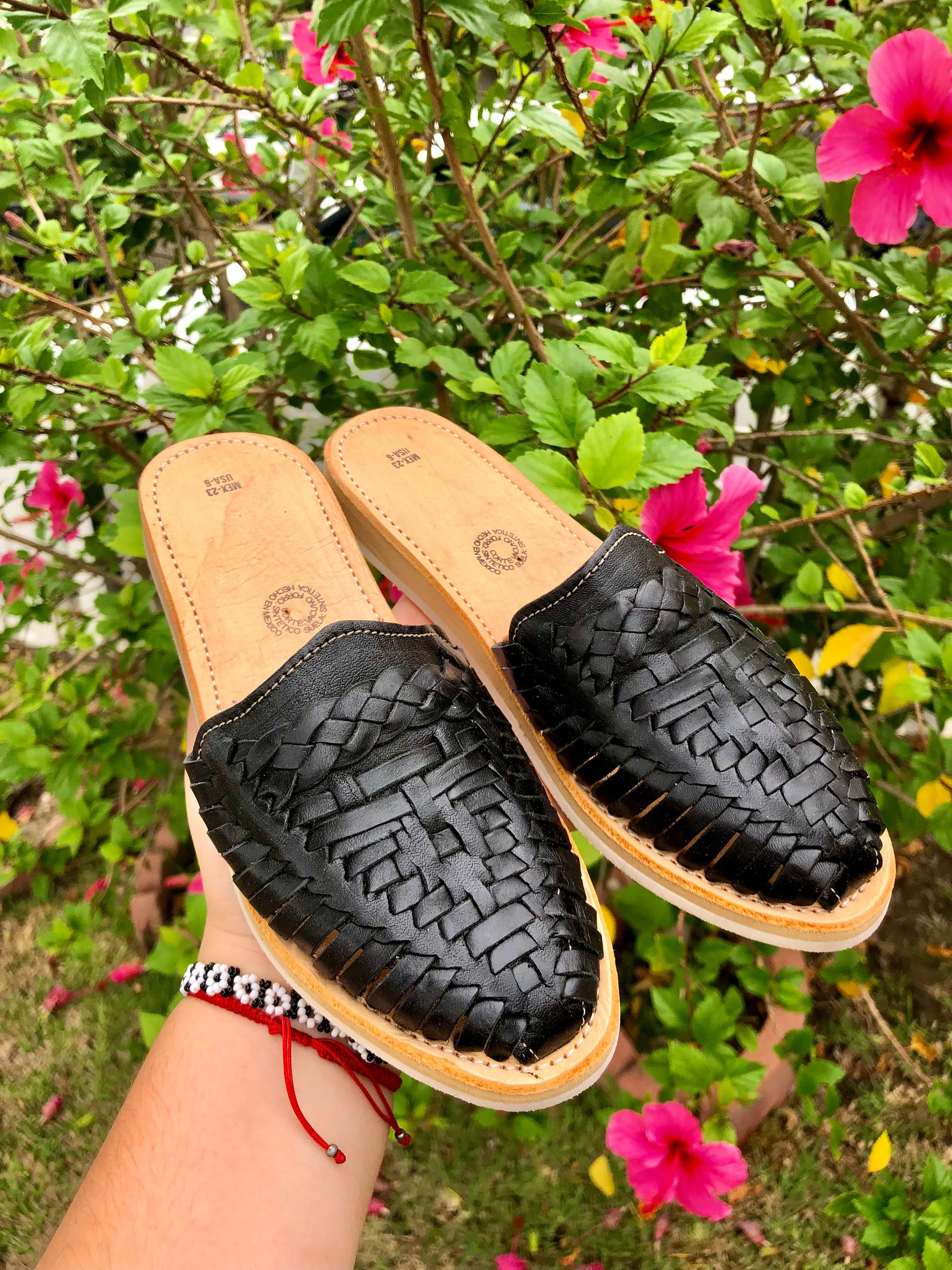 Black Huarache Slides Women Black Huaraches – Latina Palace